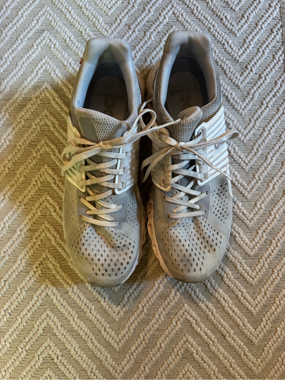 On Running Women's Athletic Lace-Up Sneakers in Grey/White/Light Pink - Picture 2 of 5